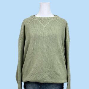 pale green vintage 90s. hunky cotton knit sweater